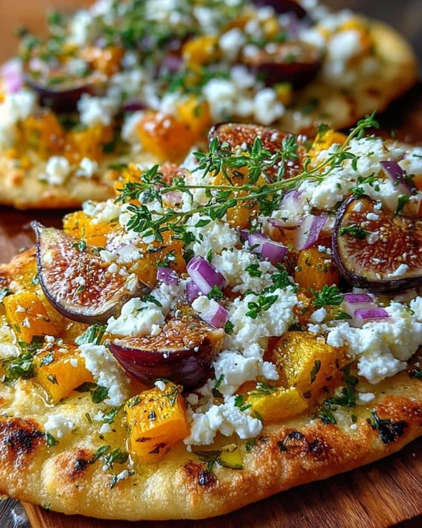 roasted butternut squash fig flatbread