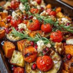 roasted eggplant tomatoes sweet potato feta
