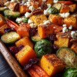 roasted fall veggies feta cranberries