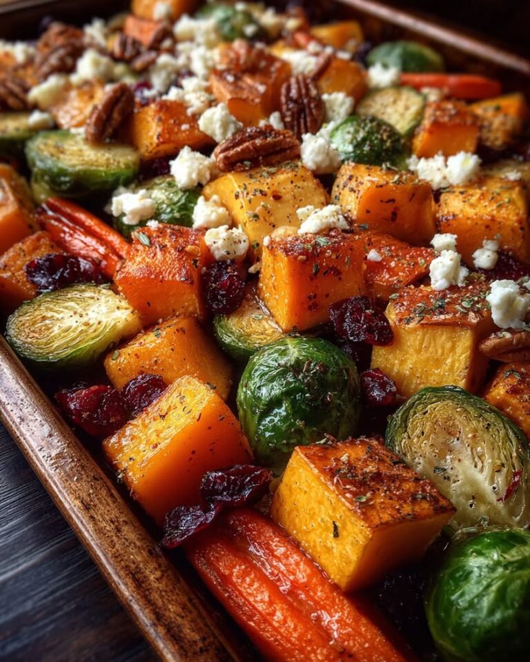 roasted fall veggies feta cranberries