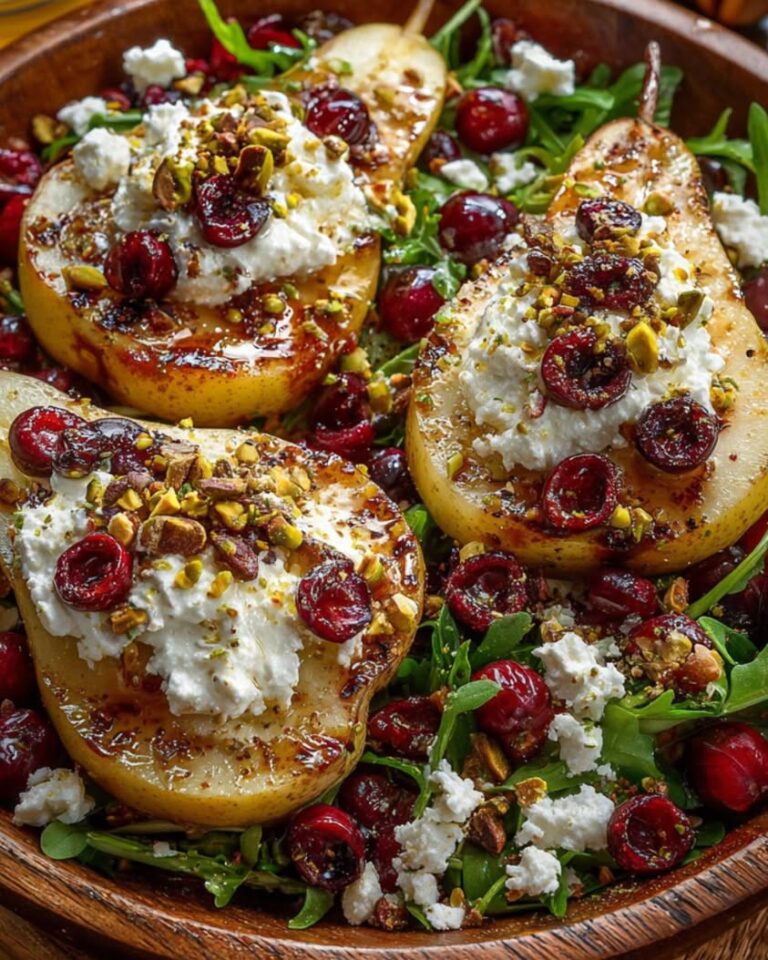 roasted pear cranberry salad pistachios