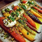 roasted rainbow carrots whipped burrata