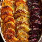 root vegetable gratin sweet potatoes