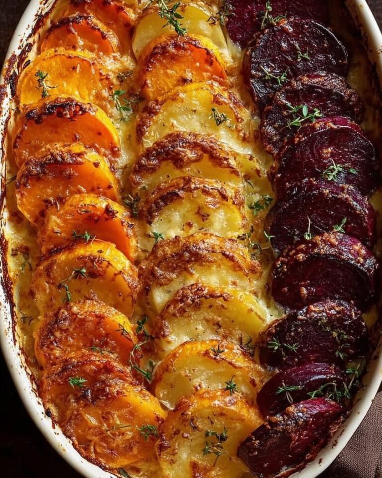 root vegetable gratin sweet potatoes