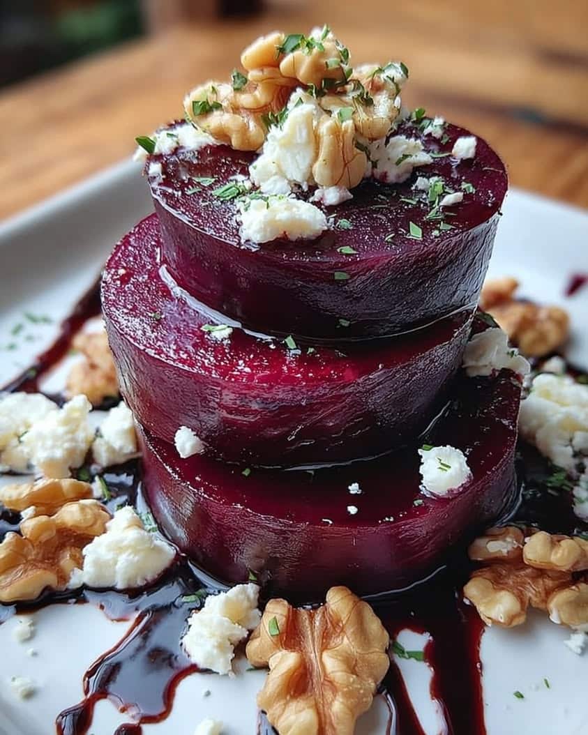 rustic beet goat cheese stacks