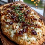 rustic caramelized onion cranberry flatbread