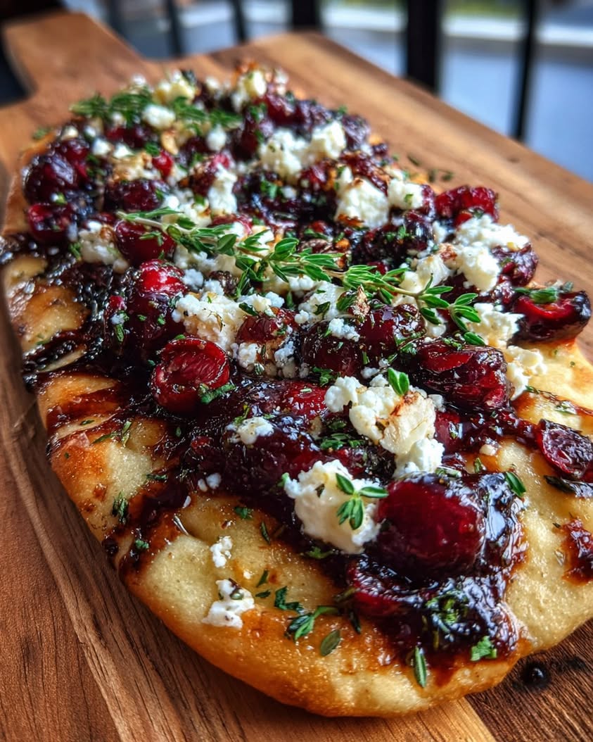 rustic cranberry balsamic flatbread