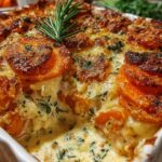 scalloped sweet potatoes gouda rosemary