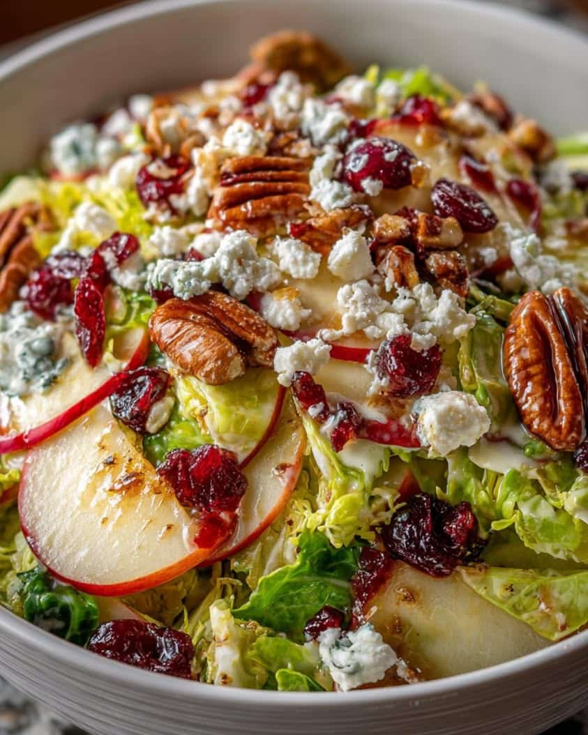 shaved brussels sprout salad apples pecans