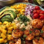 shrimp avocado bowl mango salsa 1