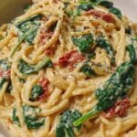 spaghetti spinach sun dried tomato cream