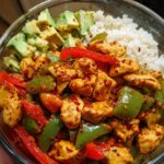 spicy chicken stir fry bowl