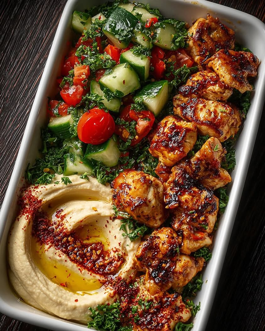 spicy garlic chicken bowl