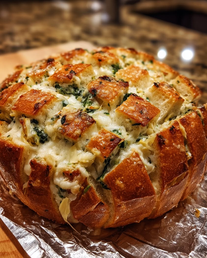 spinach artichoke pull apart bread