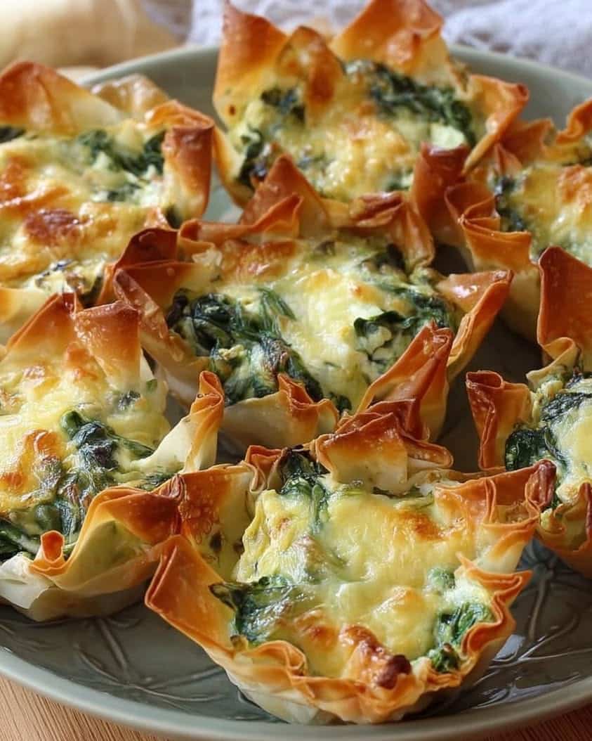 spinach artichoke wonton cups 1