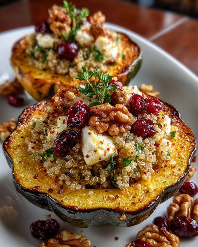 stuffed acorn squash quinoa brie 1