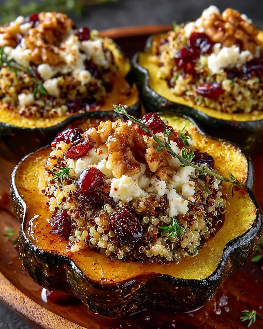 stuffed acorn squash quinoa brie