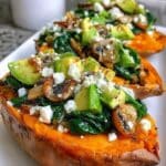 stuffed sweet potatoes spinach feta