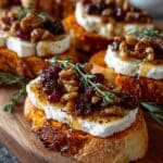 sweet potato brie crostini cranberry
