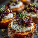 sweet potato rounds burrata cranberry