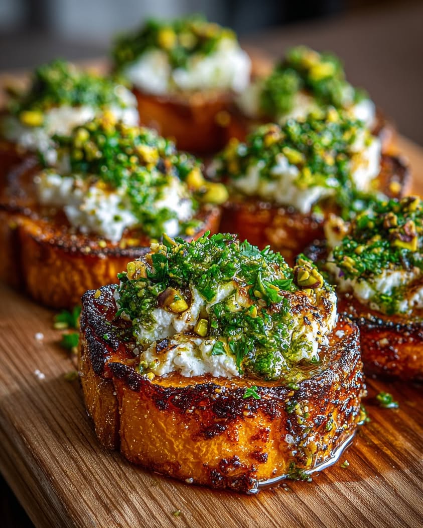 sweet potato rounds whipped feta
