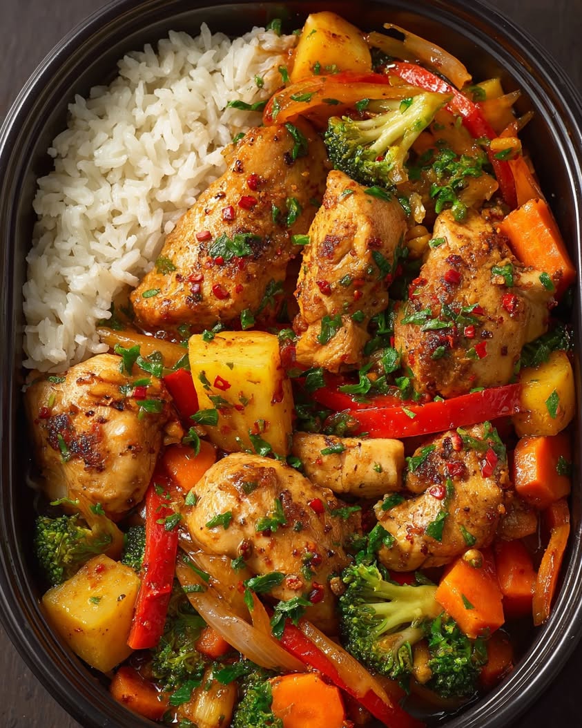 sweet spicy chicken stir fry