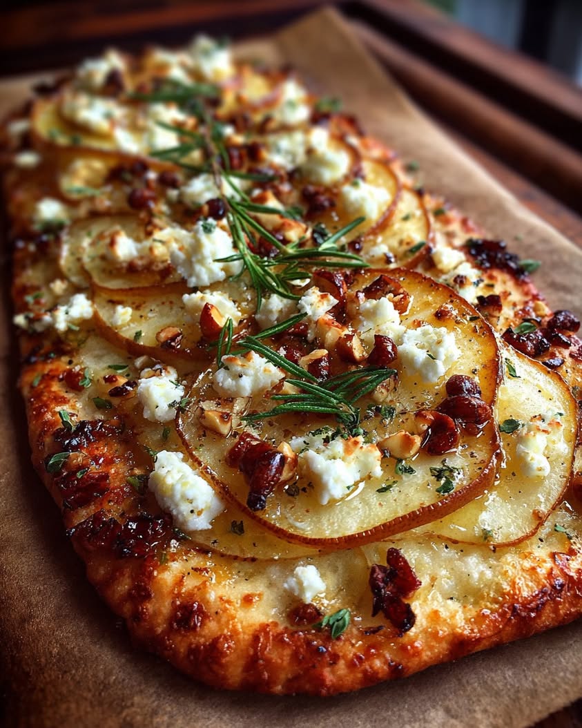 thin crust flatbread feta roasted pears