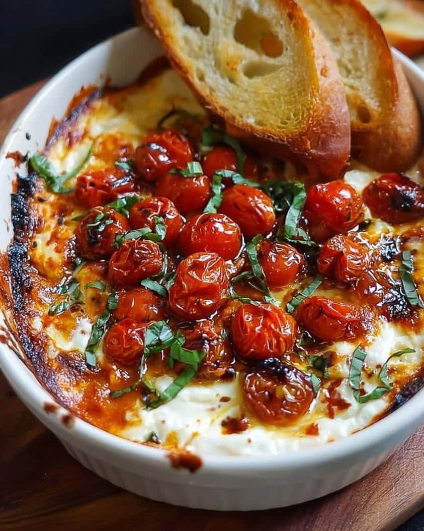 three cheese tomato bruschetta dip 1