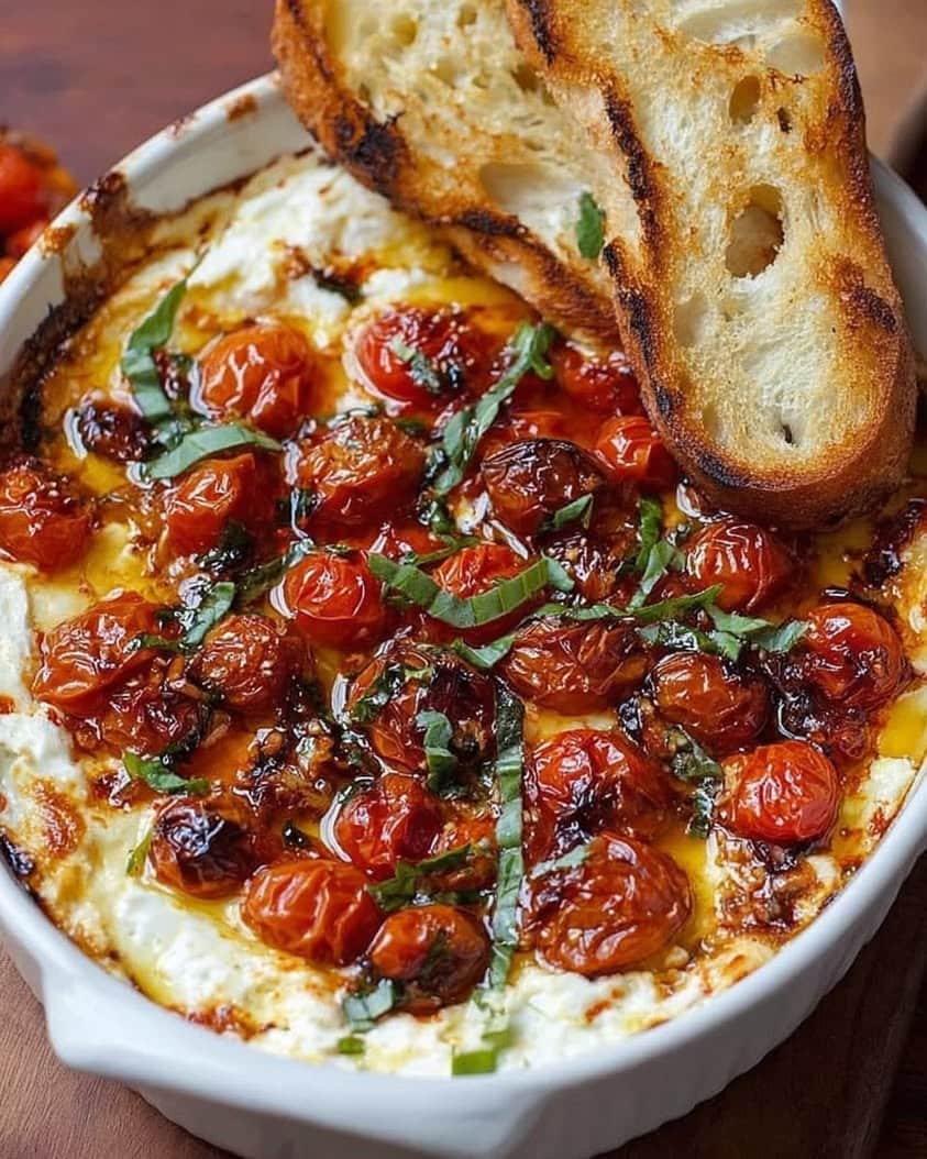 three cheese tomato bruschetta dip