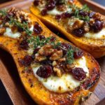 warm brie stuffed butternut squash