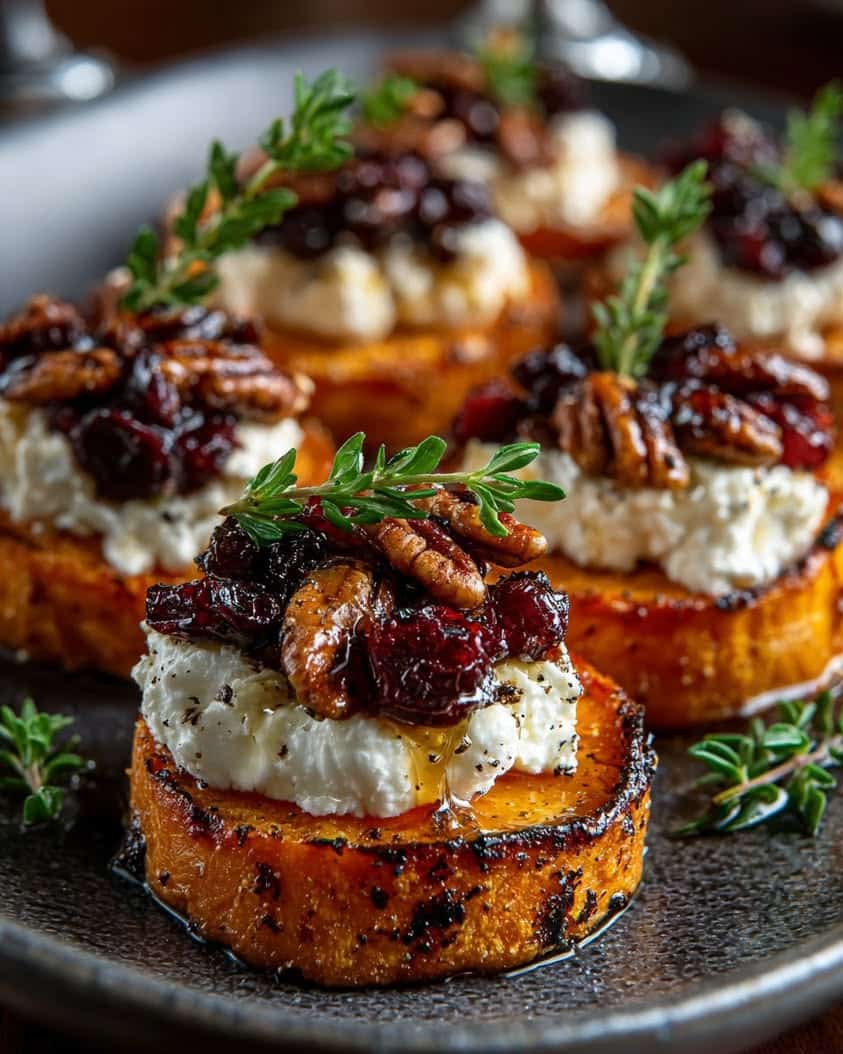 warm sweet potato goat cheese pecans