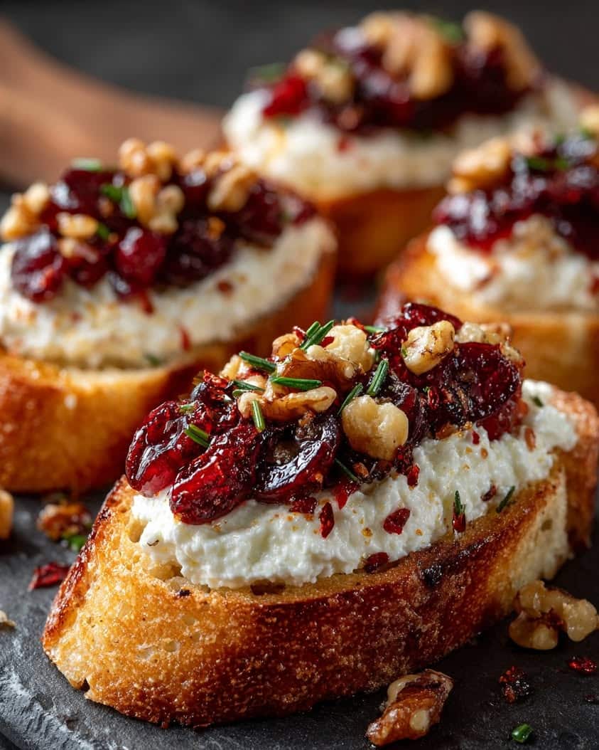 whipped ricotta crostini cranberry honey