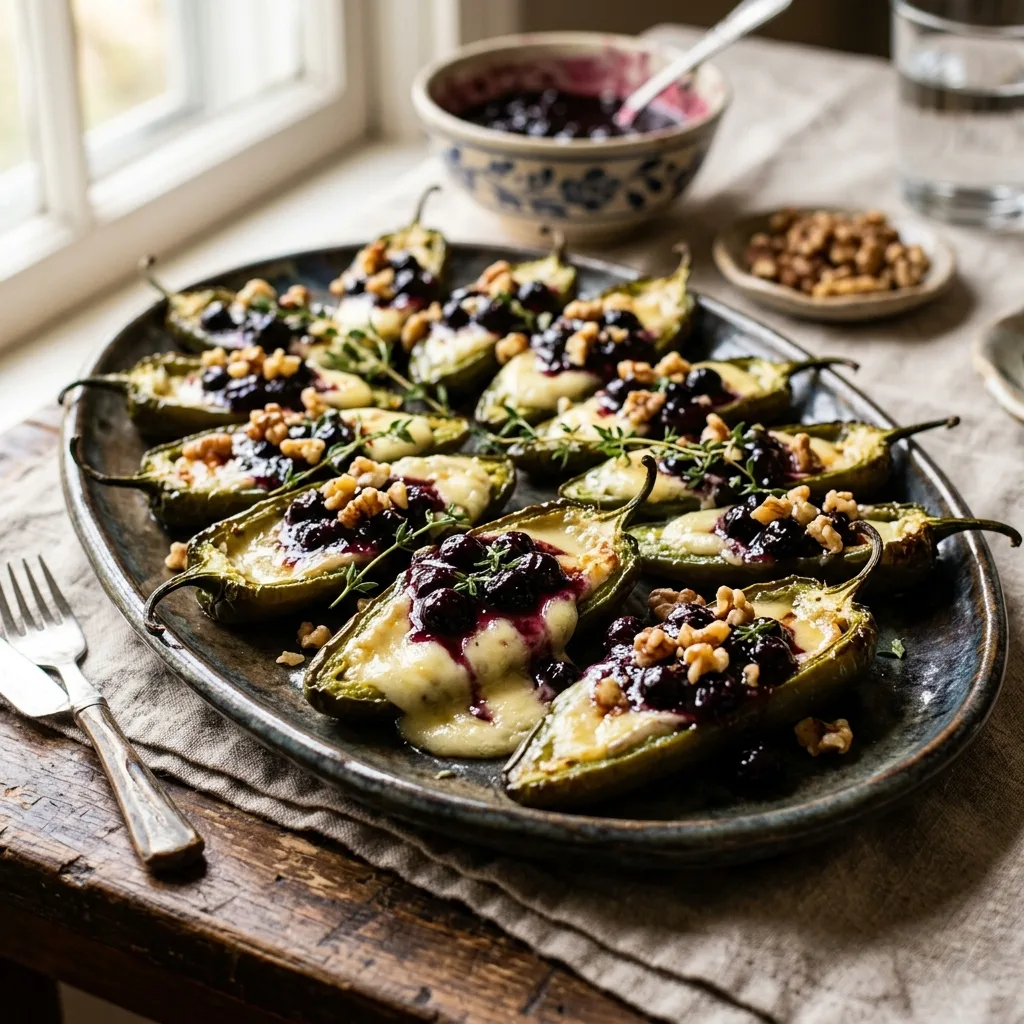 blueberry brie jalapeño poppers
