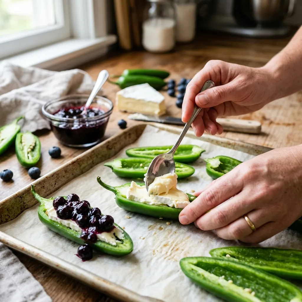 blueberry brie jalapeño poppers
