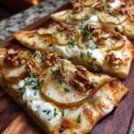caramelized pear flatbread brie walnuts