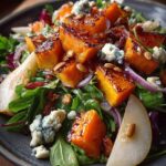 caramelized red kuri squash salad
