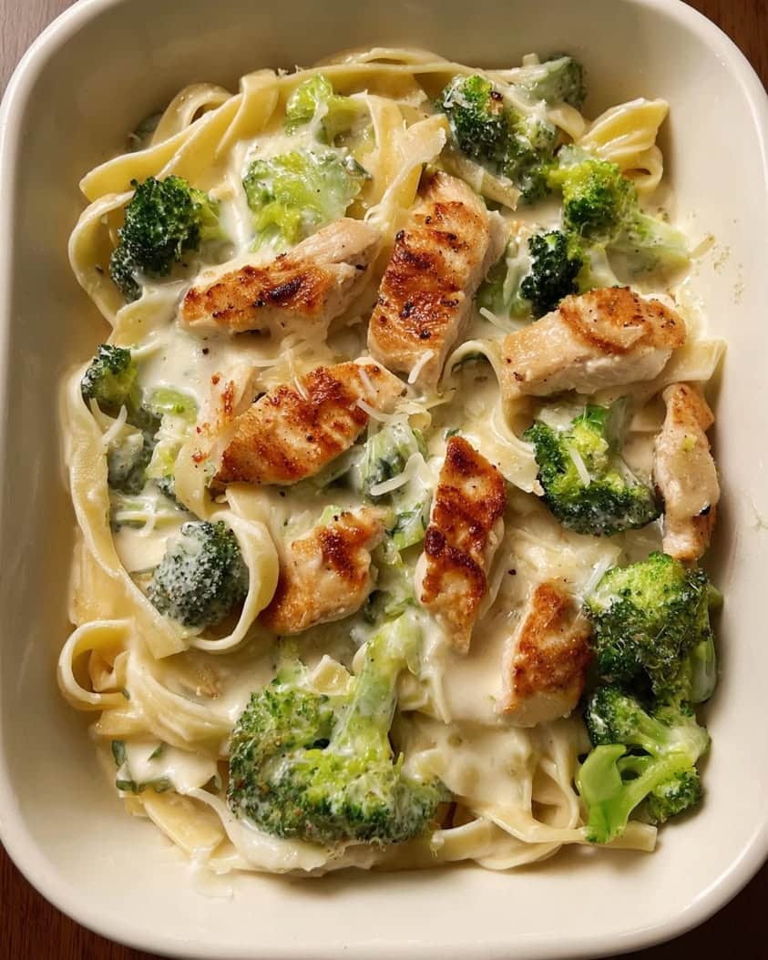 creamy garlic chicken alfredo broccoli