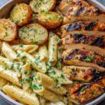 creamy herb pasta grilled chicken