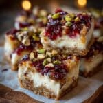 festive cranberry pistachio brie bars