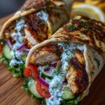 greek chicken wraps with sauce
