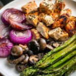 herby grilled chicken mushrooms asparagus