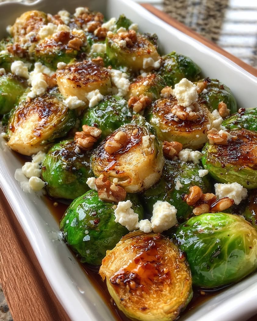 honey balsamic glazed brussels sprouts