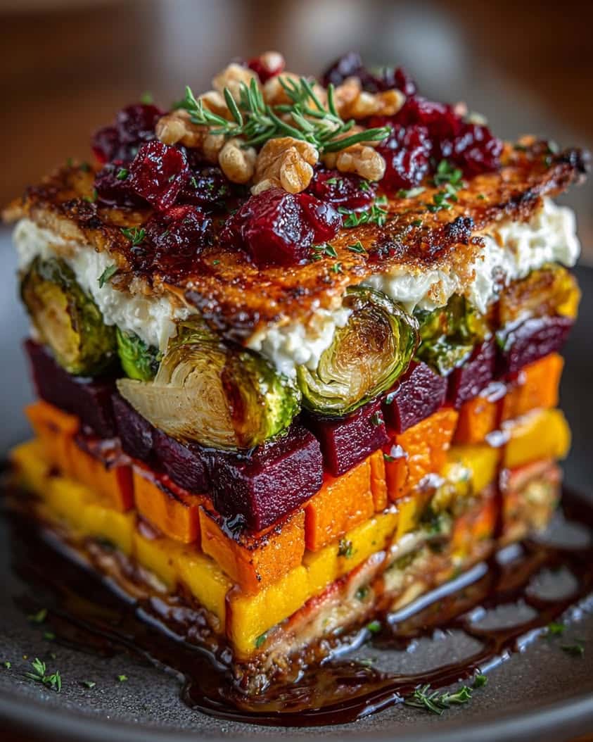 layered brussels sprouts sweet potato lasagna