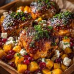 maple garlic chicken thighs butternut feta