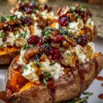 maple pecan brie stuffed sweet potatoes