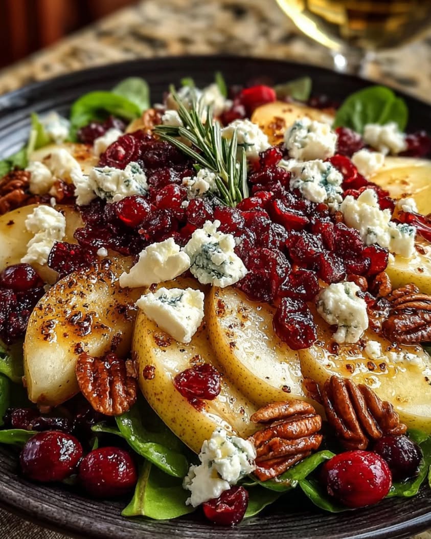 pear apple cranberry christmas salad