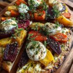 roasted carrot beet flatbread brie