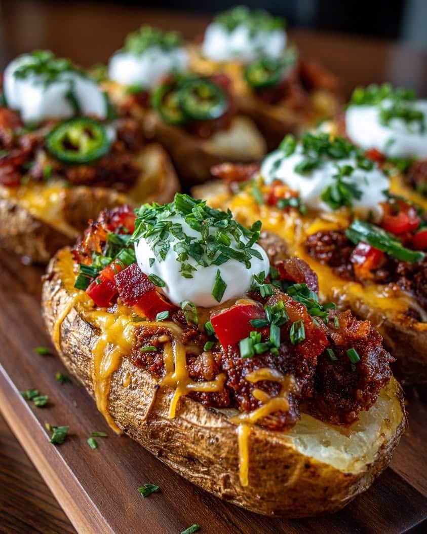 Crispy Chili Cheese Potato Skins Recipe