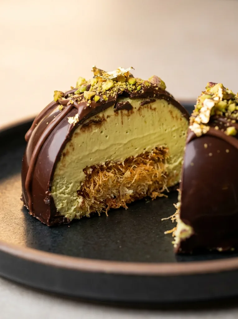 Dubai Chocolate Cheesecake Domes